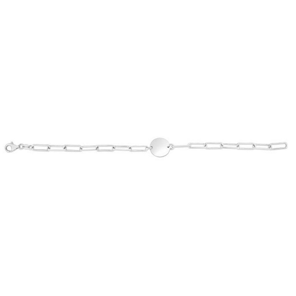 Sterling Silver, Rhodium Plated Circle Bracelet