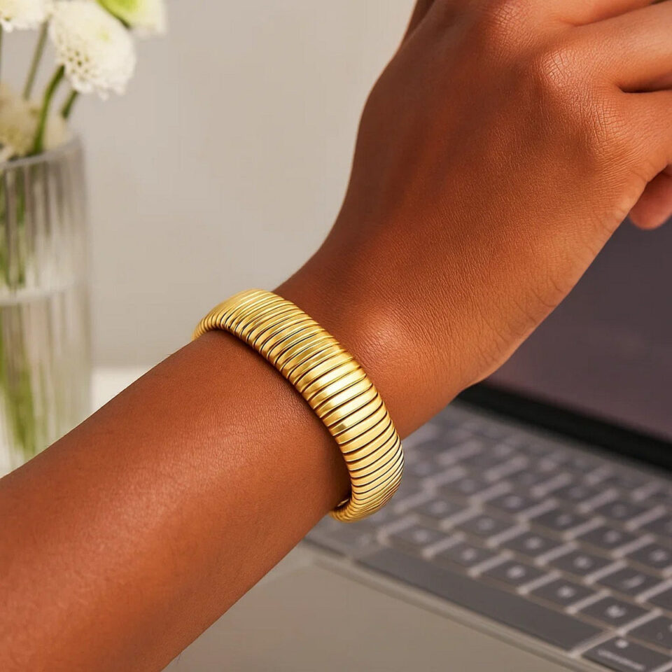 Sterling silver, gold plated bracelet 16.00mm, view 7