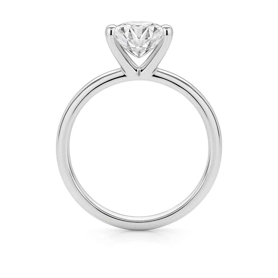 2 ct tw lab-grown diamond solitaire princess ring in solid 14K white gold, engagement ring, view 4