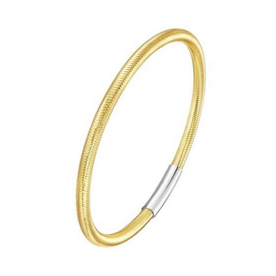Sterling Silver, Gold Plated Bangle Basketweave