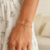 3.30mm paperclip bracelet in solid 14K yellow gold, view 3
