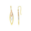 10K yellow and white and rose gold earrings