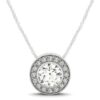Halo lab-grown diamond piece in solid 14K white gold