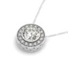 Halo lab-grown diamond piece in solid 14K white gold, view 2