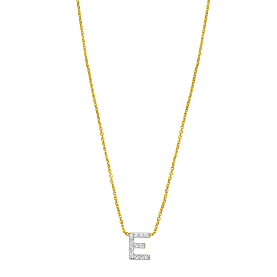 14K Yellow Gold Initial Lab-Grown Diamond Pendant 1.4g