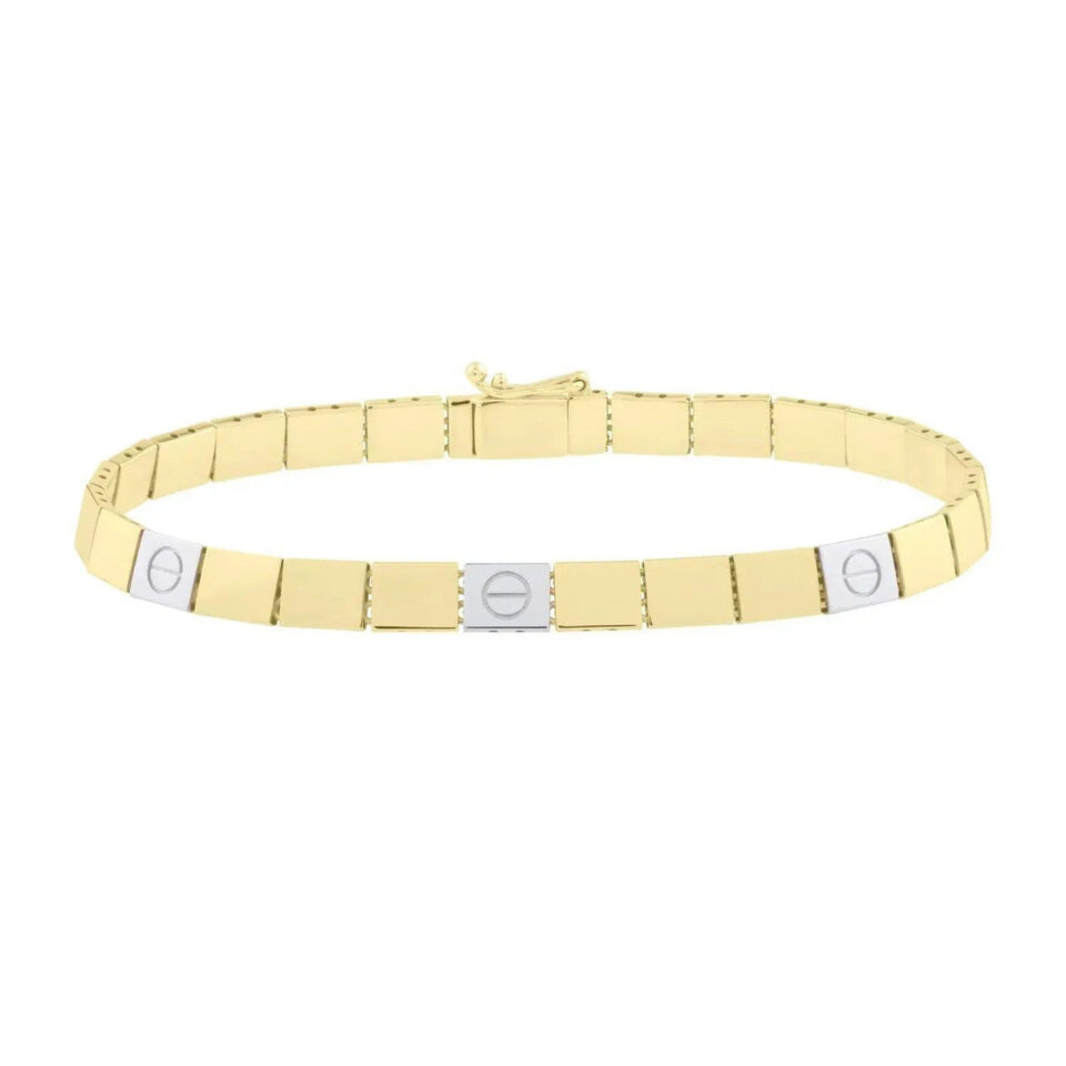 14K Two-Tone Gold Bracelet Nail