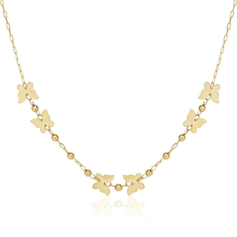 14K Yellow Gold Polished Necklace Inch