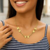 Inch polished necklace in solid 14K yellow gold, view 5
