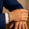 11.50mm pave curb bracelet in solid 14K white gold, view 4