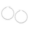 Sterling silver, rhodium plated hoop 2x30mm