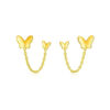 14K Yellow Gold Earrings Hole