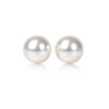 14K Yellow And White Gold Pearl Stud Earrings 7mm