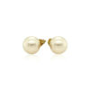 14K Yellow And White Gold Pearl Stud Earrings 7mm