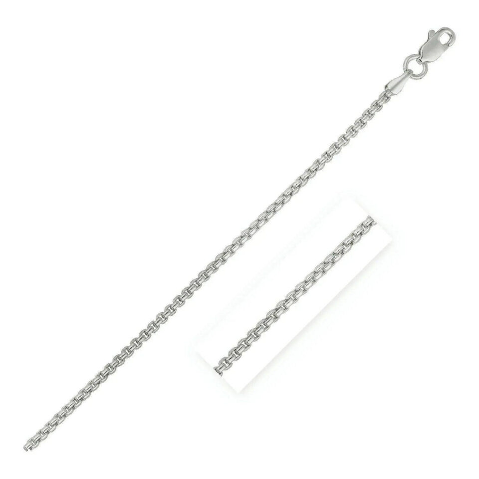 Sterling Silver, Rhodium Plated Round 1.30mm