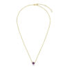 14K Yellow Gold Round Amethyst Necklace