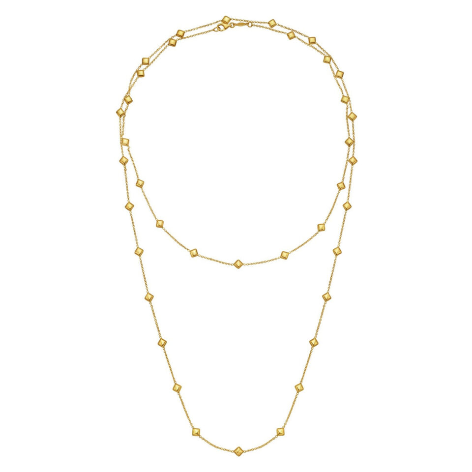 14K Yellow Gold Station Necklace