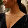 14K Yellow Gold Station Necklace