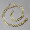 Heart figaro bracelet in solid 14K yellow gold, view 5