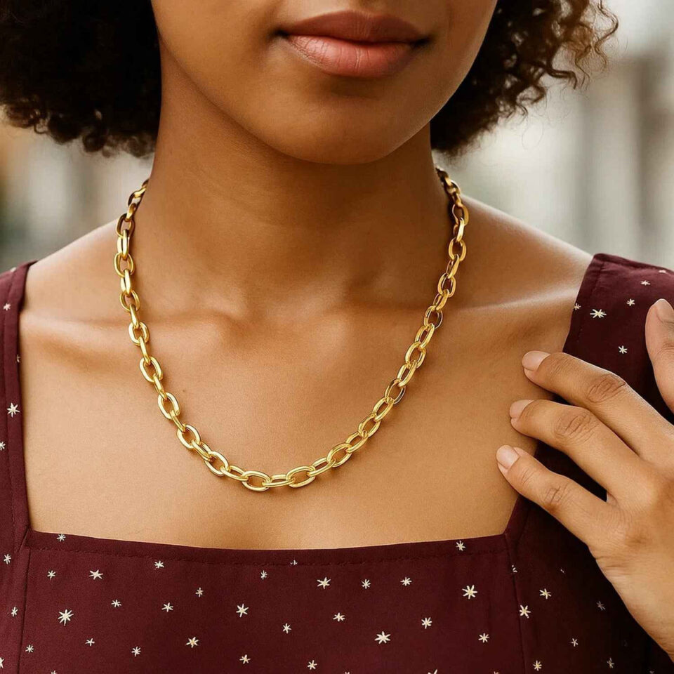 14K Yellow Gold Polished Cable Necklace