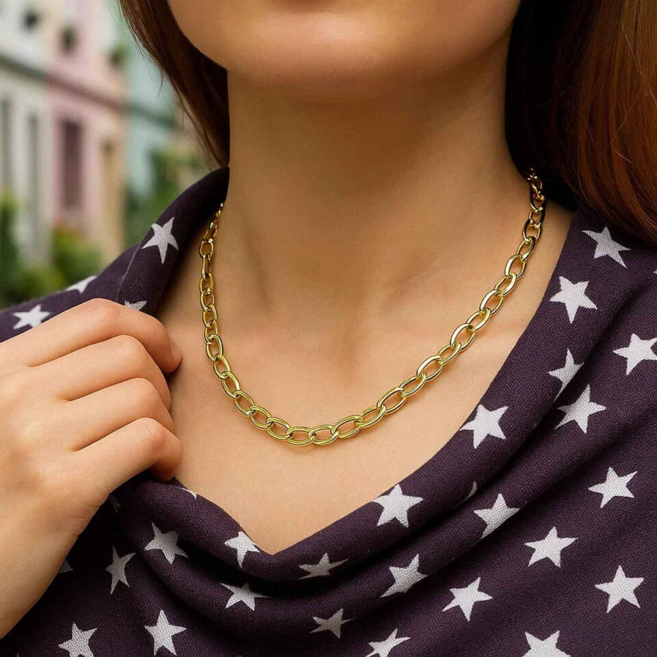 14K Yellow Gold Polished Cable Necklace