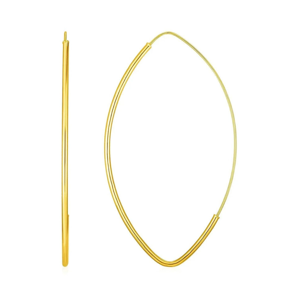 14K Yellow Gold Polished Marquise Earrings