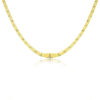 Graduated greek meander motif links necklace in solid 14K yellow gold