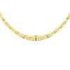 Graduated greek meander motif links necklace in solid 14K yellow gold, view 2