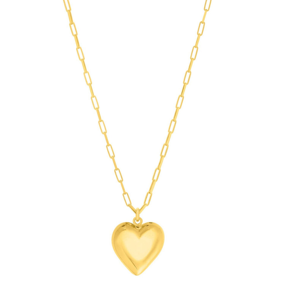 Sterling Silver, Gold Plated Heart Pendant
