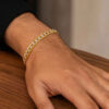14K Two-Tone Gold Pave Curb Bracelet 4.60mm