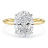 3 ct tw lab-grown diamond solitaire oval ring in solid 14K yellow gold, engagement ring