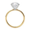 3 ct tw lab-grown diamond solitaire oval ring in solid 14K yellow gold, engagement ring, view 3