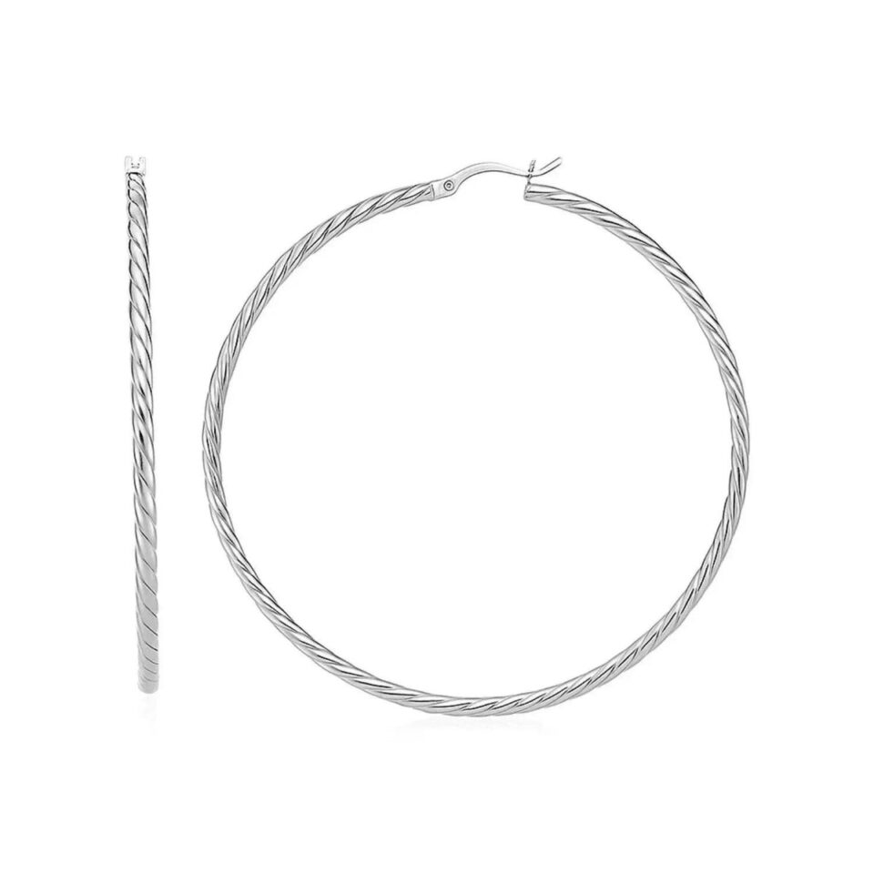 Sterling Silver Hoop Earrings 50mm