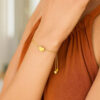 14K Yellow Gold Adjustable Heart Bracelet 0.90mm