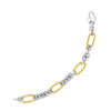 Oval textured bracelet in solid 14K two-tone gold