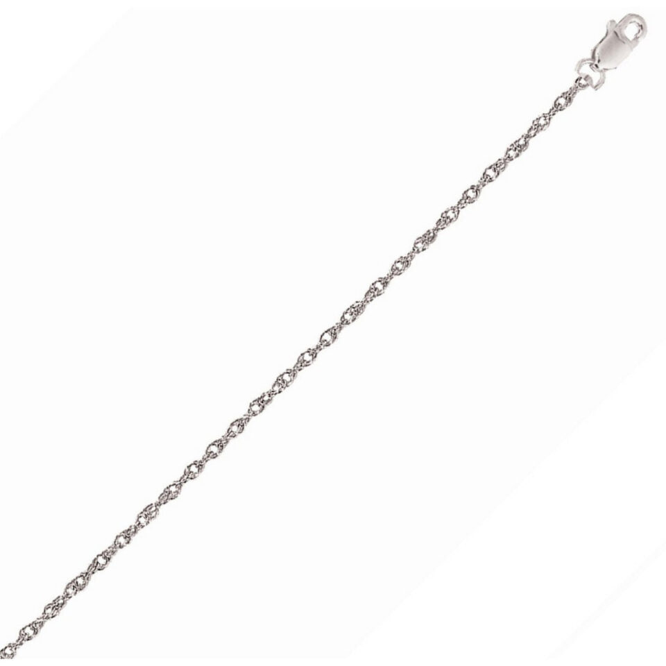 14k White Gold Machine Rope Chain