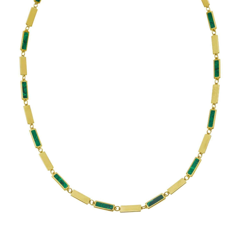 14K Yellow Gold Malachite Necklace