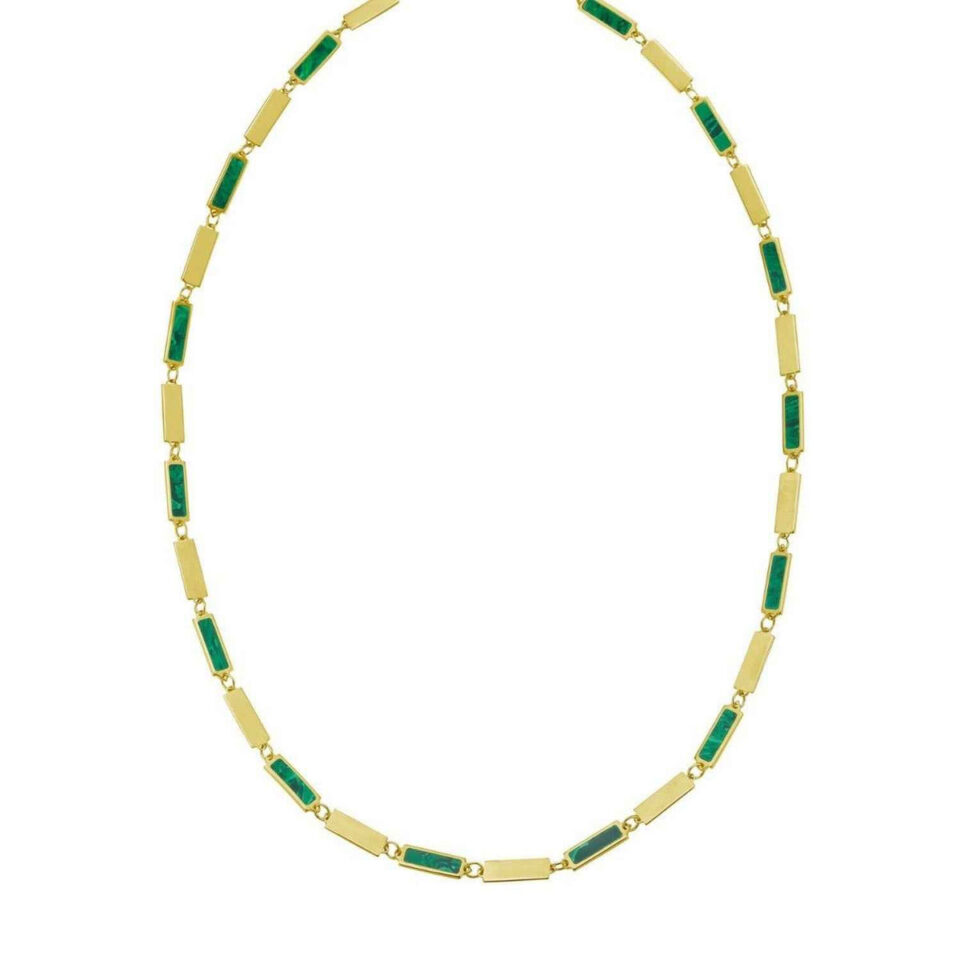 14K Yellow Gold Malachite Necklace