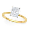 1.50 ct radiant lab-grown diamond ring in solid 14K yellow gold, view 3