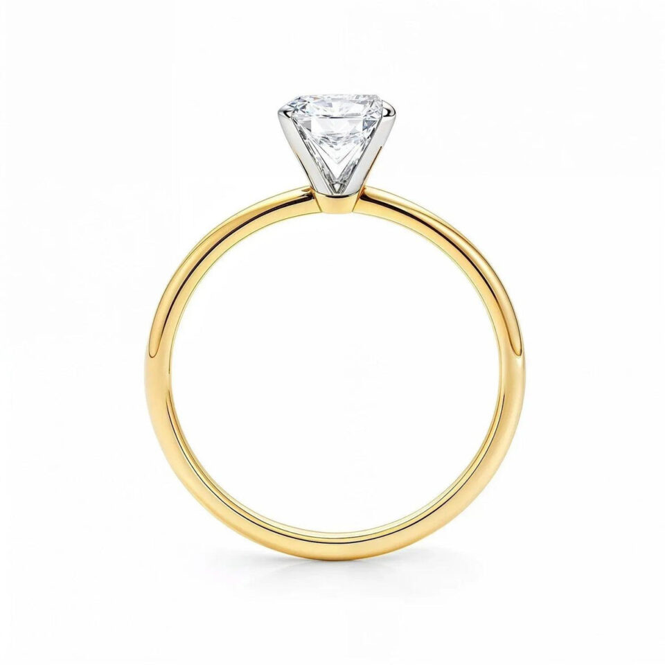 1.50 ct radiant lab-grown diamond ring in solid 14K yellow gold, view 5