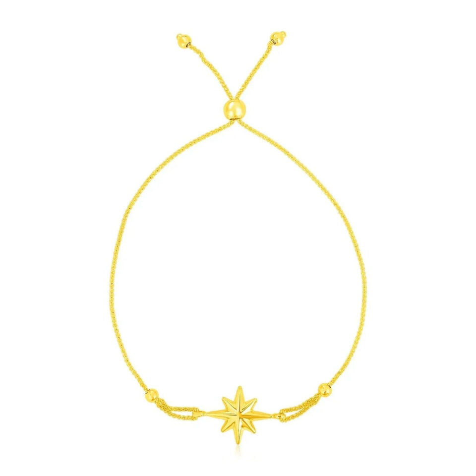 14K Yellow Gold Adjustable Star Bracelet