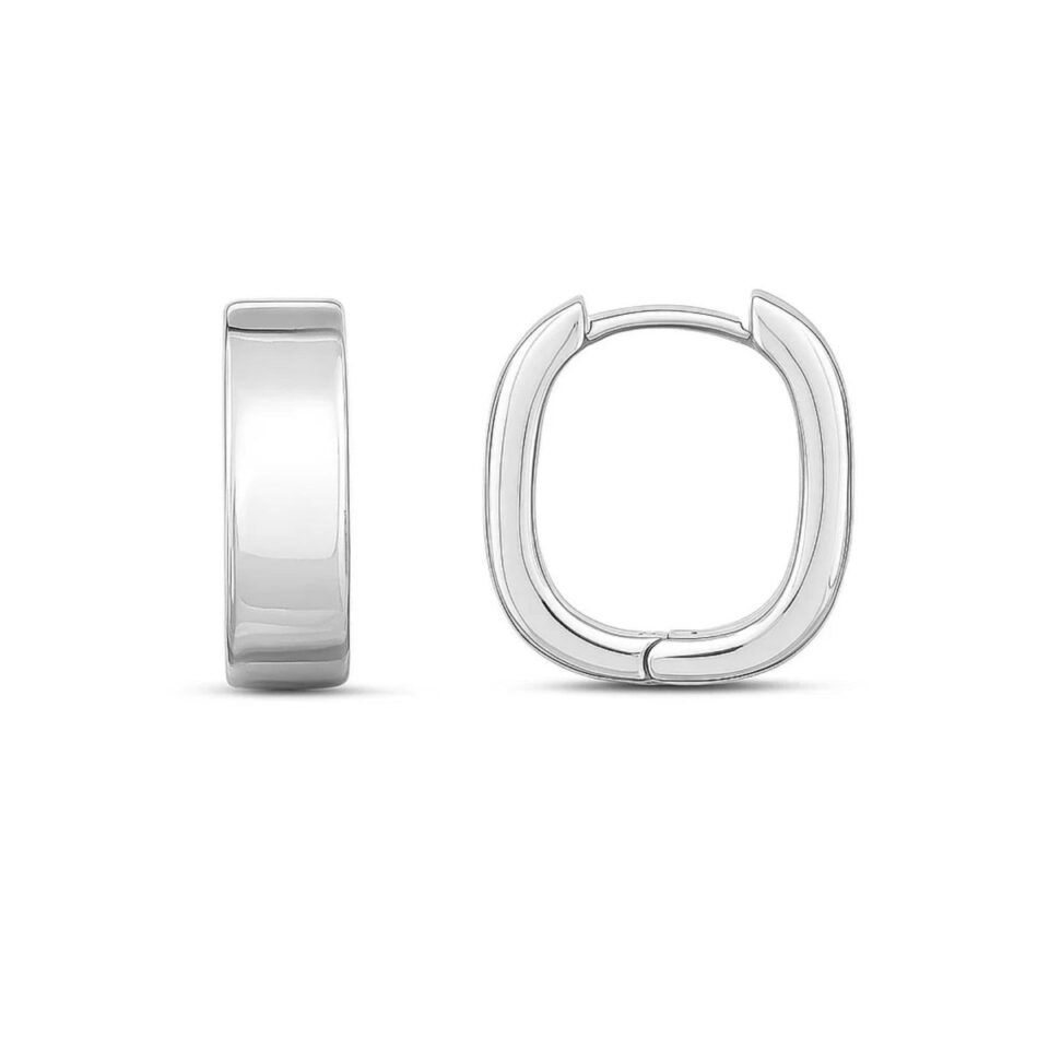 Round Hoop Earrings, Sterling Silver