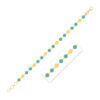 Turquoise bracelet in solid 14K yellow gold, view 3