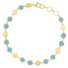 Turquoise bracelet in solid 14K yellow gold