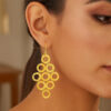 14K Yellow Gold Textured Circle Earrings