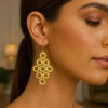14K Yellow Gold Textured Circle Earrings