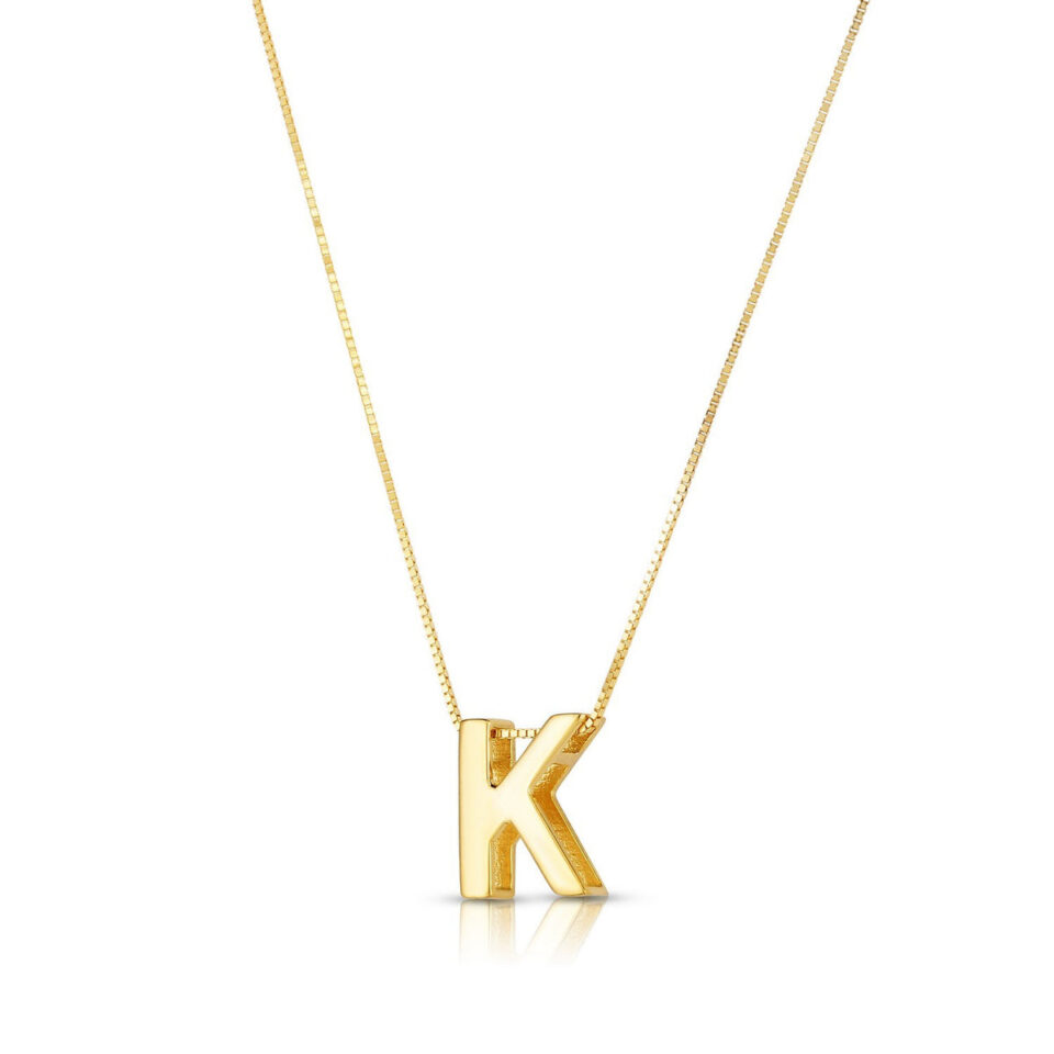 14K Yellow Gold Initial Necklace