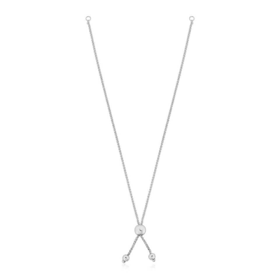 14k White Gold Adjustable Friendship Bracelet