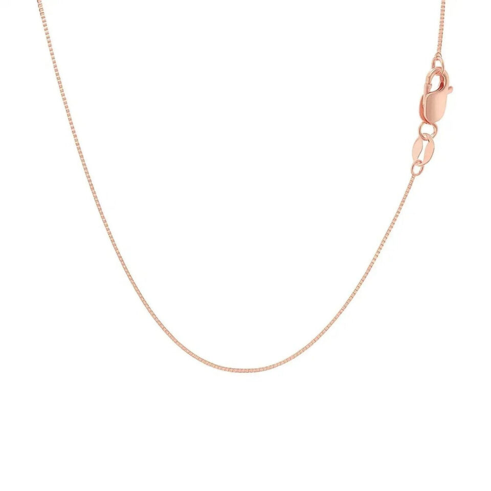14K Rose Gold Box Chain, 0.45 mm