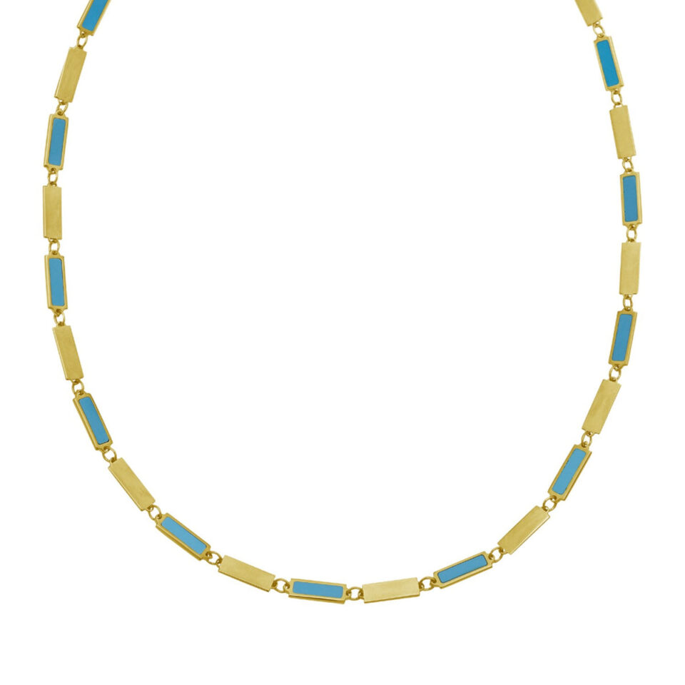 14K Yellow Gold Turquoise Necklace