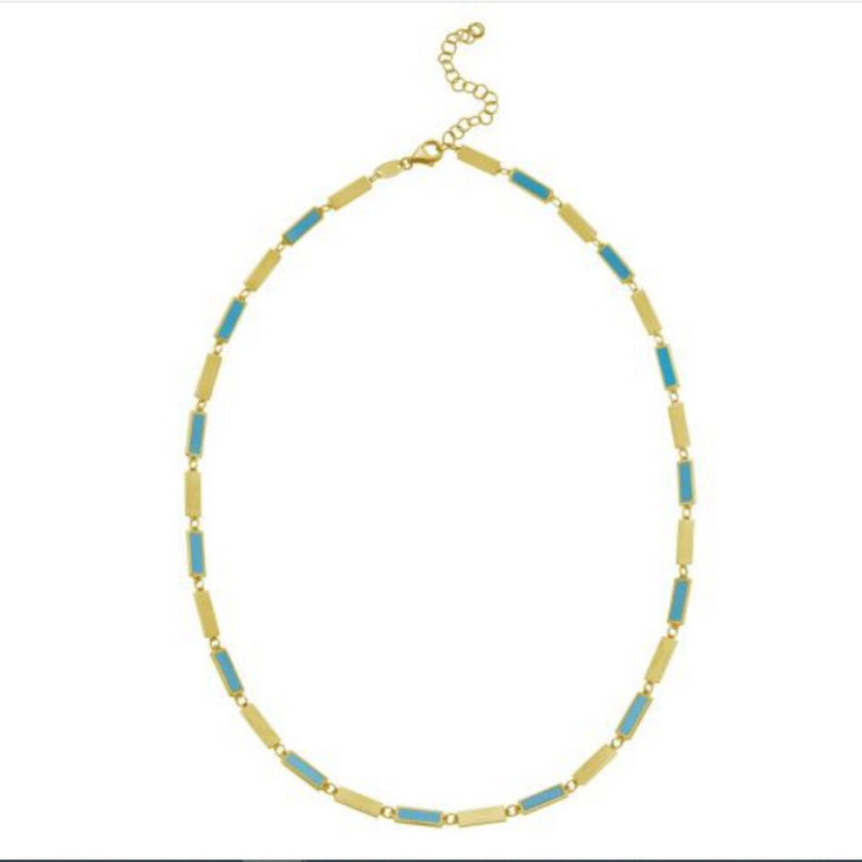 14K Yellow Gold Turquoise Necklace